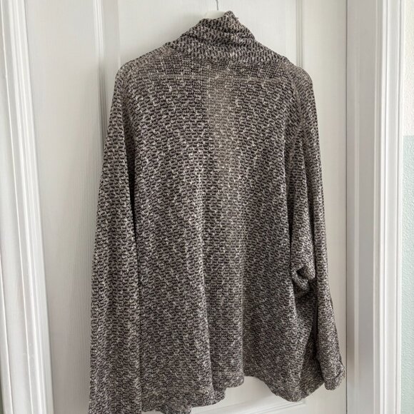 Flowy Cardigan Sweater – Heathered Black, Brown, and Grey - Picture 6 of 8